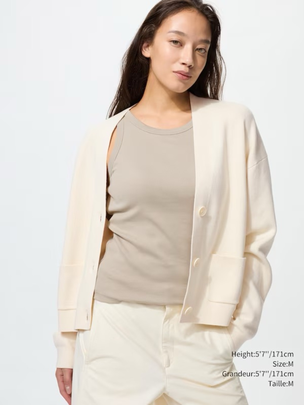 UNIQLO Smooth Cotton V-Neck Cardigan Small